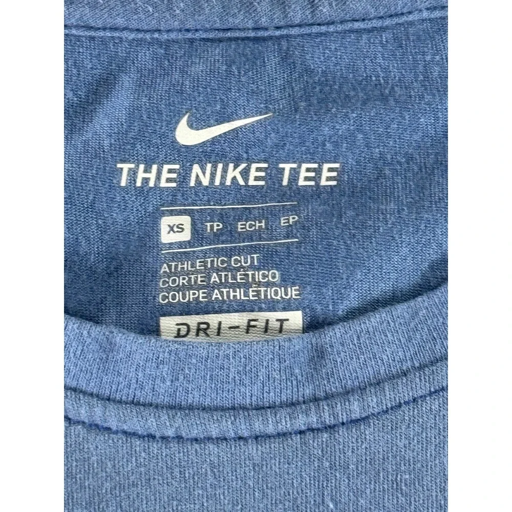 Nike Dri-FIT Athletic Tank Top Blue Metallic Bronze Swoosh XS‎ Womens